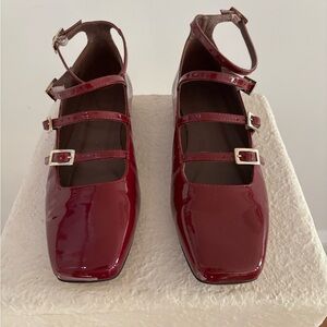 Alohas Burgundy Leather Ballet Flats
